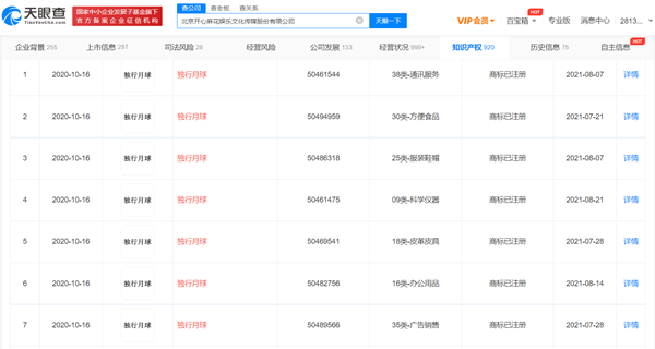 开心麻花注册“独孤月”“马蓝星”商标